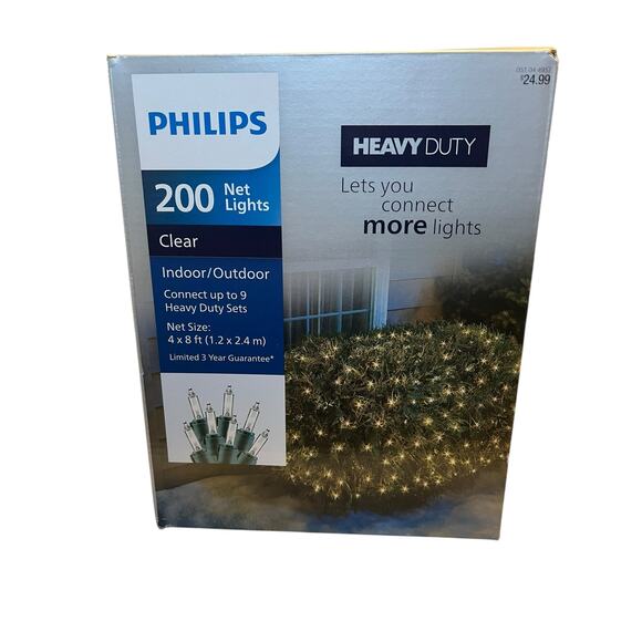 Philips 200ct 4'x8' Incandescent Heavy Duty Net String Lights Clear NWT - Picture 1 of 2